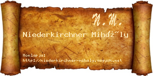 Niederkirchner Mihály névjegykártya