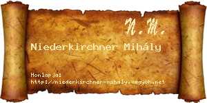 Niederkirchner Mihály névjegykártya